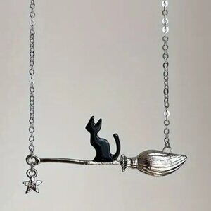 Stylish Black Cat  Halloween Necklace